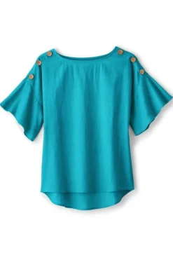 Soft Surroundings Tops-Andrea Linen Blend Pullover