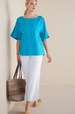 Soft Surroundings Tops-Andrea Linen Blend Pullover