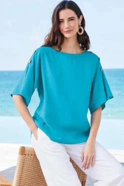 Soft Surroundings Tops-Andrea Linen Blend Pullover