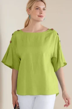 Soft Surroundings Tops-Andrea Linen Blend Pullover