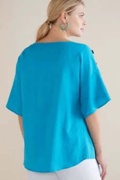 Soft Surroundings Tops-Andrea Linen Blend Pullover