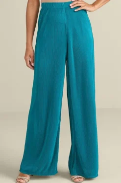 Soft Surroundings Pants-Cella Plisse Wide Leg Pants