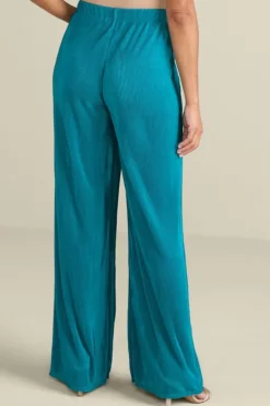 Soft Surroundings Pants-Cella Plisse Wide Leg Pants