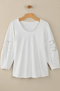 Soft Surroundings Tops-Charmaine Embroidered French Terry Top