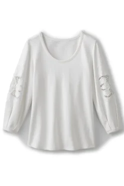 Soft Surroundings Tops-Charmaine Embroidered French Terry Top