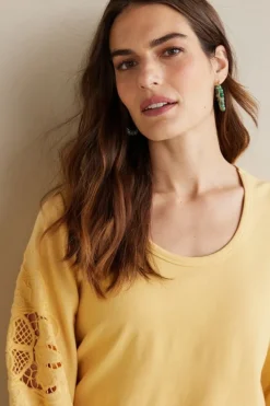 Soft Surroundings Tops-Charmaine Embroidered French Terry Top