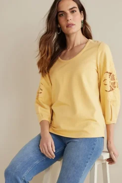 Soft Surroundings Tops-Charmaine Embroidered French Terry Top