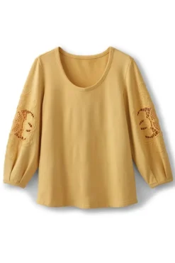 Soft Surroundings Tops-Charmaine Embroidered French Terry Top