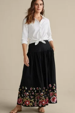 Soft Surroundings Skirts-Cindi Embroidered Maxi Skirt