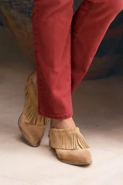 Soft Surroundings Shoes-Dabney Fringe Suede Mules