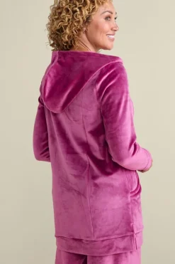 Soft Surroundings Tops-Dixie Velour Zip Hoodie Tunic