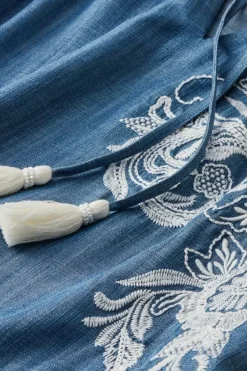 Soft Surroundings Tops-Diya Embroidered Tencel™ Peasant Top