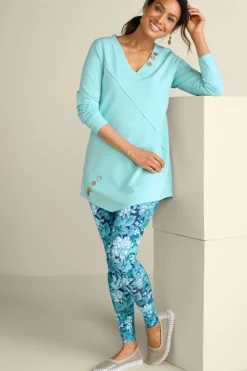 Soft Surroundings Tops-Dove French Terry Asymmetrical Tunic