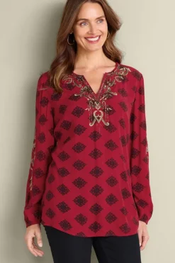 Soft Surroundings Tops-Eboni Embellished Tunic