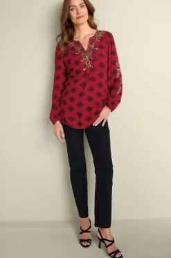 Soft Surroundings Tops-Eboni Embellished Tunic