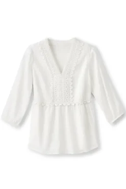 Soft Surroundings Tops-Elodie Windowpane Gauze Top