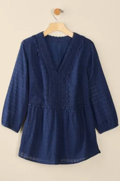 Soft Surroundings Tops-Elodie Windowpane Gauze Top