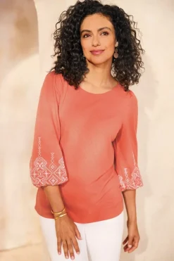 Soft Surroundings Tops-Embroidered Parisian Poet Top