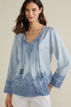 Soft Surroundings Tops-Emily Embroidered Tencel™ Top