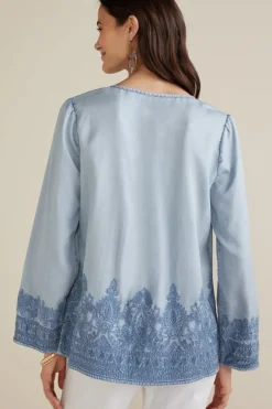 Soft Surroundings Tops-Emily Embroidered Tencel™ Top
