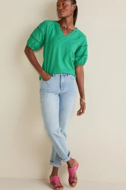 Soft Surroundings Tops-Heidi Supima Puff Sleeve Tee