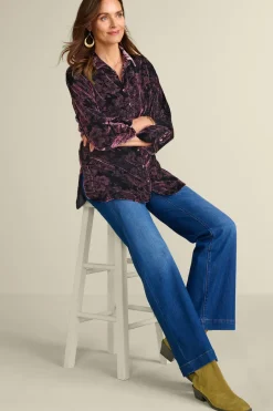 Soft Surroundings Tops-Icon Silk Velvet Poets Tunic Shirt