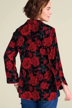 Soft Surroundings Tops-Icon Silk Velvet Poets Tunic Shirt
