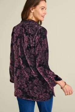 Soft Surroundings Tops-Icon Silk Velvet Poets Tunic Shirt