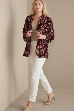 Soft Surroundings Tops-Icon Silk Velvet Poets Tunic Shirt