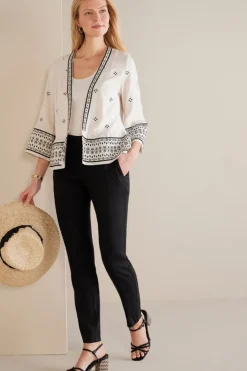 Soft Surroundings Pants-Isla Stretch Linen Slim Leg Pants