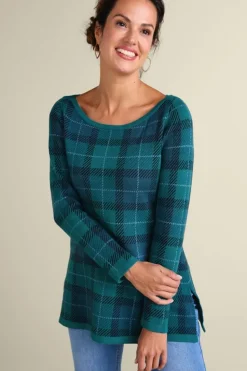 Soft Surroundings Tops|Sweaters & Cardigans-Janece Plaid Sweater Tunic