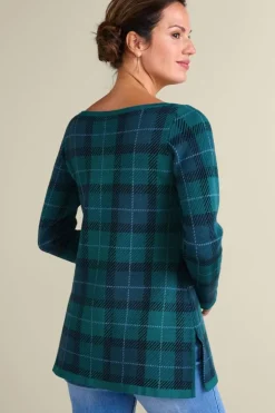 Soft Surroundings Tops|Sweaters & Cardigans-Janece Plaid Sweater Tunic