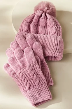 Soft Surroundings Hats-Jules Chenille Hat & Gloves Set