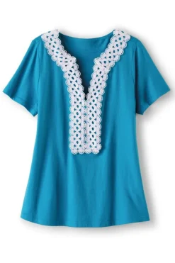 Soft Surroundings Tops-Kaitlyn Embellished Knit Tee