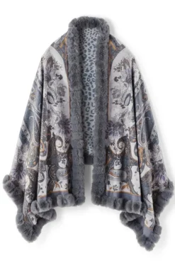Soft Surroundings Scarves & Wraps-Katya Faux Fur Trim Wrap Scarf