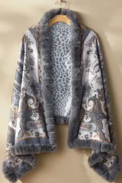 Soft Surroundings Scarves & Wraps-Katya Faux Fur Trim Wrap Scarf