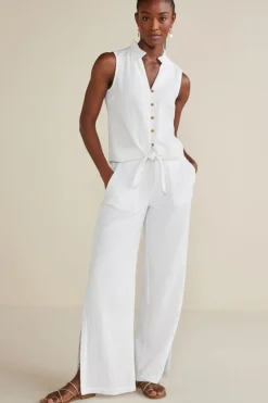 Soft Surroundings Pants-Khulani Wide Leg Gauze Pants