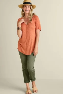 Soft Surroundings Tops-Lainey Slub Tee