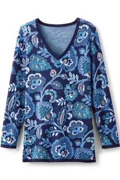 Soft Surroundings Tops|Sweaters & Cardigans-Leonor Jacquard Tunic Sweater