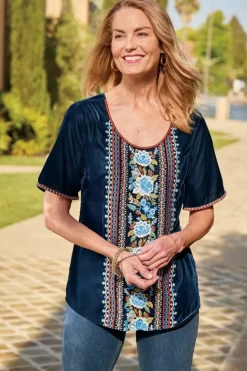 Soft Surroundings Tops-Lilian Velvet Top