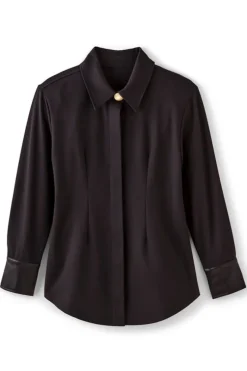 Soft Surroundings Tops-Mattea Faux Leather Cuff Tunic