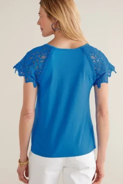Soft Surroundings Tops-Nikita Lace Sleeve Tee