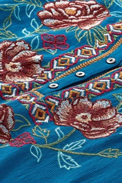 Soft Surroundings Tops-Riva Embroidered Knit Gauze Top