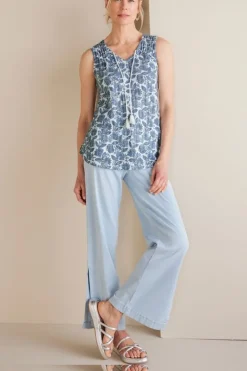 Soft Surroundings Tops-Roxie Printed Pointelle Tank