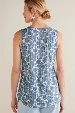 Soft Surroundings Tops-Roxie Printed Pointelle Tank