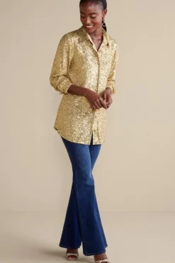 Soft Surroundings Tops-Sancerre Sequin Shirt