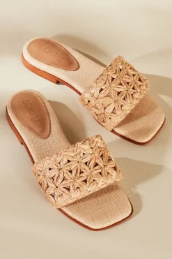 Soft Surroundings Shoes-Schutz Ayla Raffia Slides