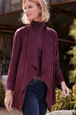 Soft Surroundings Toppers|Jackets & Coats-Shape Drape Faux Suede Jacket