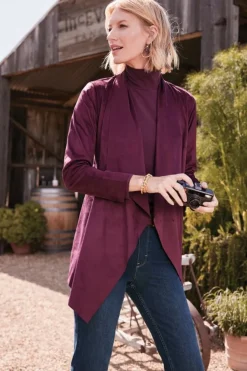 Soft Surroundings Toppers|Jackets & Coats-Shape Drape Faux Suede Jacket