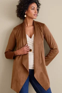 Soft Surroundings Toppers|Jackets & Coats-Shape Drape Faux Suede Jacket